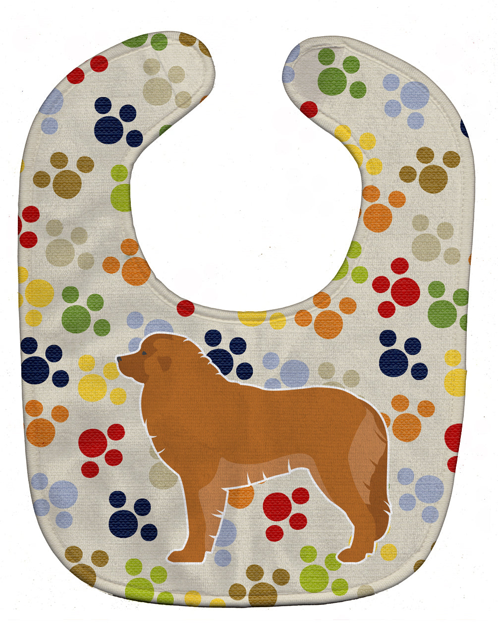 Leonberger Pawprints Baby Bib Easy-Clean Baby Bib Baby Feeding Accessory Baby Mealtime Essential, 10 x 13, Multicolor