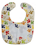 Samoyed Pawprints Baby Bib Easy-Clean Baby Bib Baby Feeding Accessory Baby Mealtime Essential, 10 x 13, Multicolor