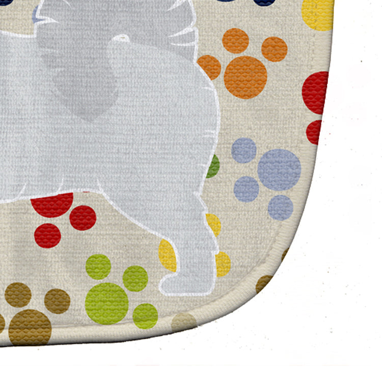 Samoyed Pawprints Baby Bib Easy-Clean Baby Bib Baby Feeding Accessory Baby Mealtime Essential, 10 x 13, Multicolor
