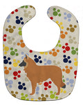 Belgian Shepherd Pawprints Baby Bib Easy-Clean Baby Bib Baby Feeding Accessory Baby Mealtime Essential, 10 x 13, Multicolor