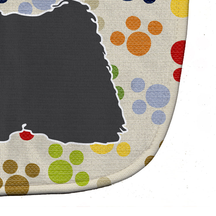 Puli Pawprints Baby Bib Easy-Clean Baby Bib Baby Feeding Accessory Baby Mealtime Essential, 10 x 13, Multicolor