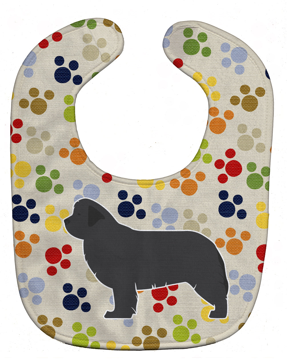 Newfoundland Pawprints Baby Bib Easy-Clean Baby Bib Baby Feeding Accessory Baby Mealtime Essential, 10 x 13, Multicolor