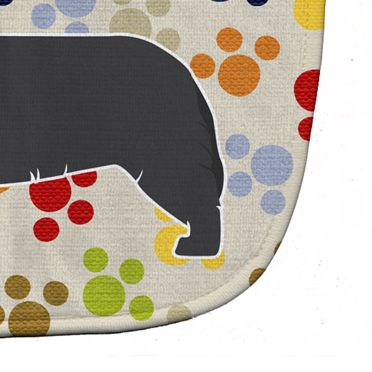 Newfoundland Pawprints Baby Bib Easy-Clean Baby Bib Baby Feeding Accessory Baby Mealtime Essential, 10 x 13, Multicolor