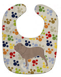 Neapolitan Mastiff Pawprints Baby Bib Easy-Clean Baby Bib Baby Feeding Accessory Baby Mealtime Essential, 10 x 13, Multicolor