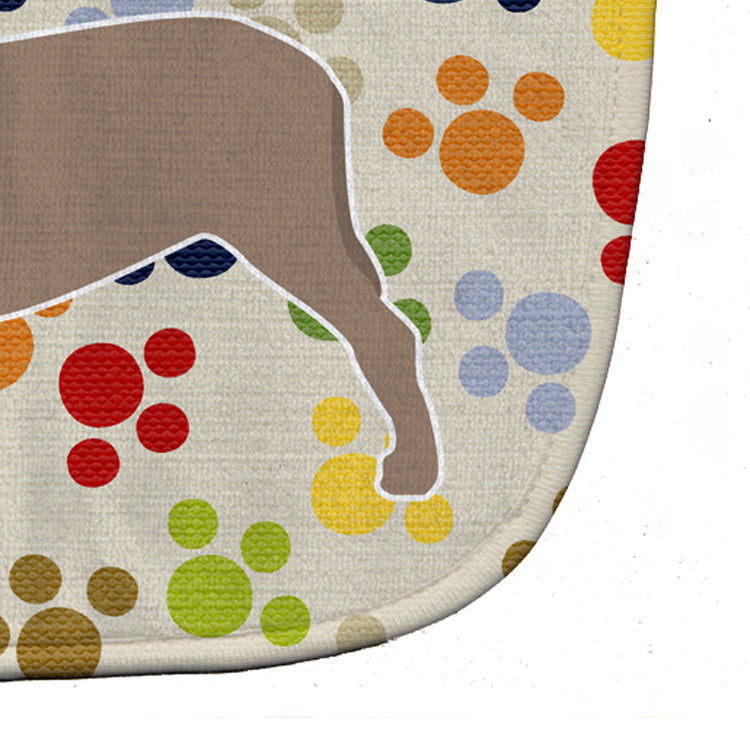 Neapolitan Mastiff Pawprints Baby Bib Easy-Clean Baby Bib Baby Feeding Accessory Baby Mealtime Essential, 10 x 13, Multicolor
