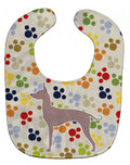 Dogo Argentino Pawprints Baby Bib Easy-Clean Baby Bib Baby Feeding Accessory Baby Mealtime Essential, 10 x 13, Multicolor