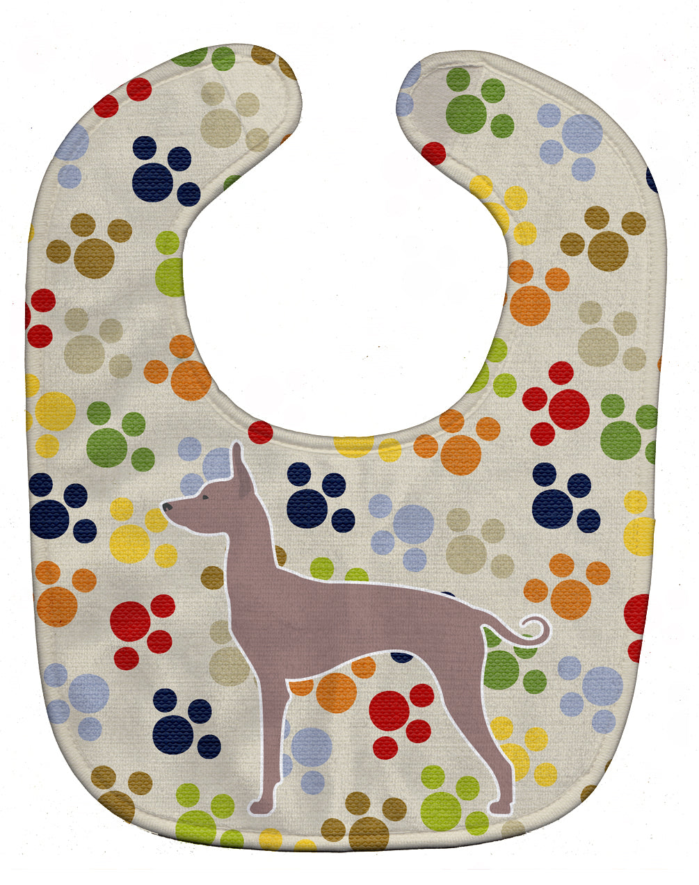 Dogo Argentino Pawprints Baby Bib Easy-Clean Baby Bib Baby Feeding Accessory Baby Mealtime Essential, 10 x 13, Multicolor