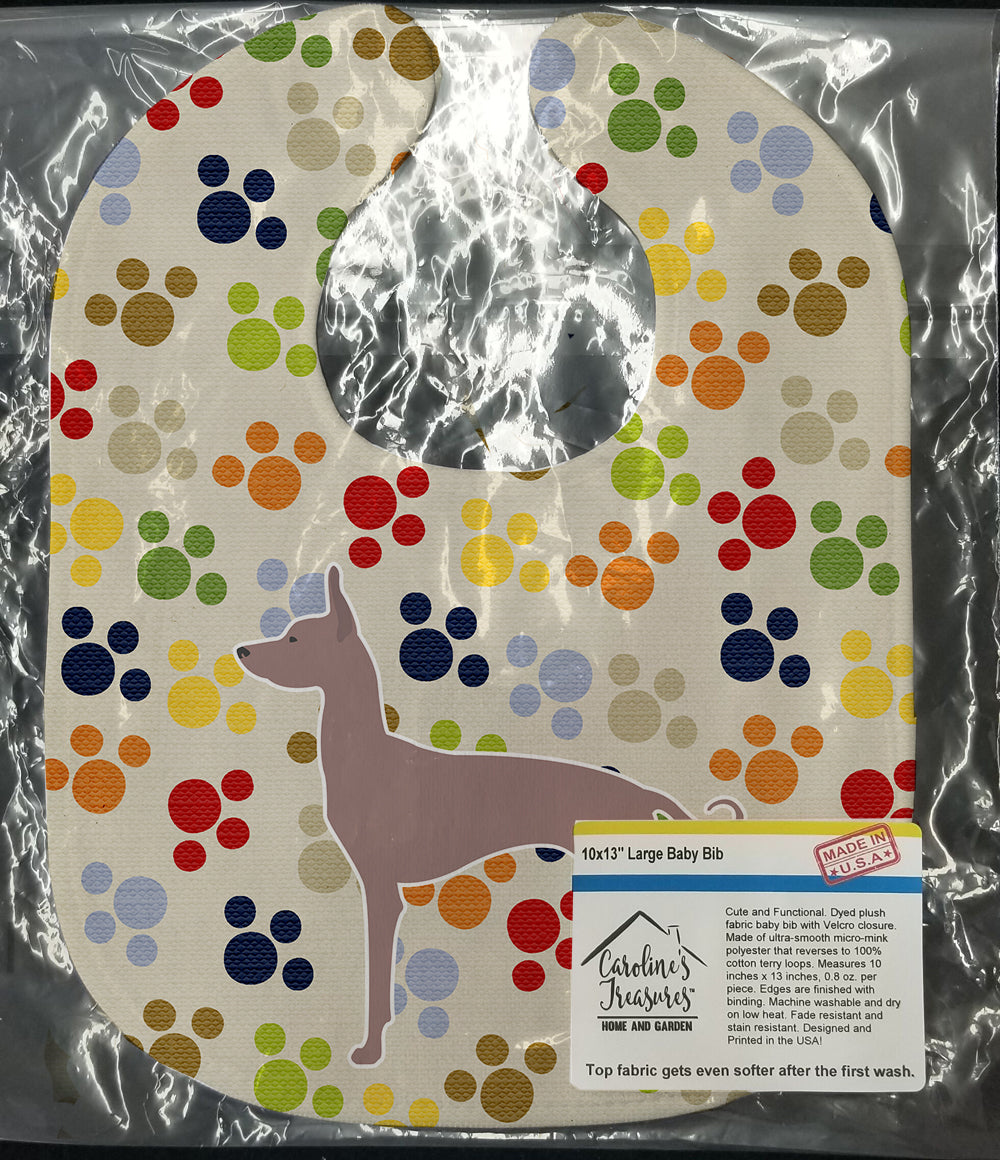 Dogo Argentino Pawprints Baby Bib Easy-Clean Baby Bib Baby Feeding Accessory Baby Mealtime Essential, 10 x 13, Multicolor