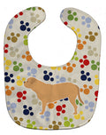 Dogue de Bordeaux Pawprints Baby Bib Easy-Clean Baby Bib Baby Feeding Accessory Baby Mealtime Essential, 10 x 13, Multicolor
