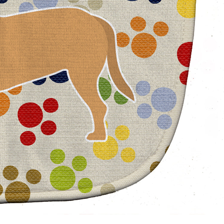 Dogue de Bordeaux Pawprints Baby Bib Easy-Clean Baby Bib Baby Feeding Accessory Baby Mealtime Essential, 10 x 13, Multicolor