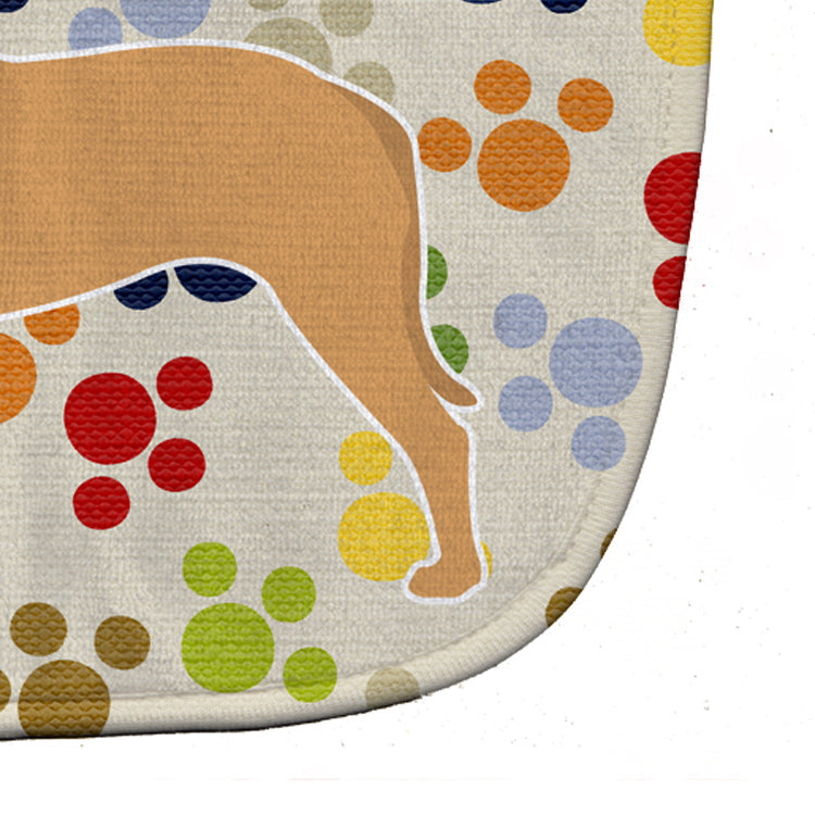 Bullmastiff Pawprints Baby Bib Easy-Clean Baby Bib Baby Feeding Accessory Baby Mealtime Essential, 10 x 13, Multicolor