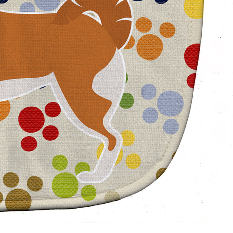 Akita Pawprints Baby Bib Easy-Clean Baby Bib Baby Feeding Accessory Baby Mealtime Essential, 10 x 13, Multicolor