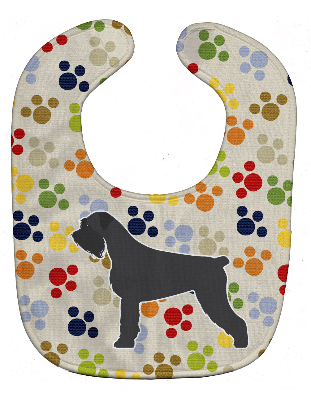 Giant Schnauzer Pawprints Baby Bib Easy-Clean Baby Bib Baby Feeding Accessory Baby Mealtime Essential, 10 x 13, Multicolor