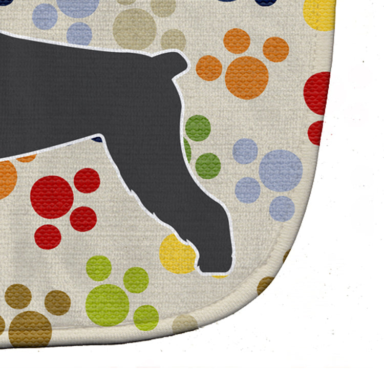 Giant Schnauzer Pawprints Baby Bib Easy-Clean Baby Bib Baby Feeding Accessory Baby Mealtime Essential, 10 x 13, Multicolor