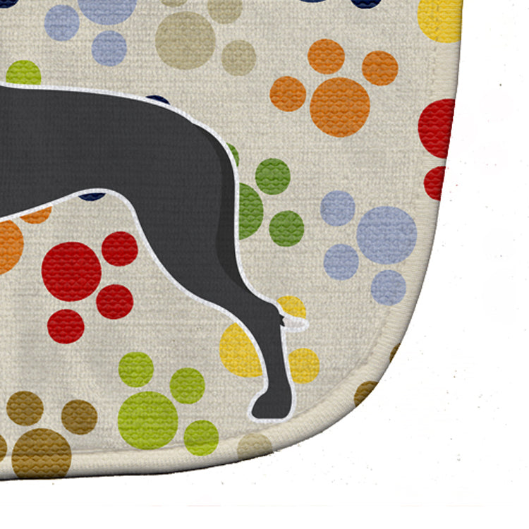 Great Dane Pawprints Baby Bib Easy-Clean Baby Bib Baby Feeding Accessory Baby Mealtime Essential, 10 x 13, Multicolor