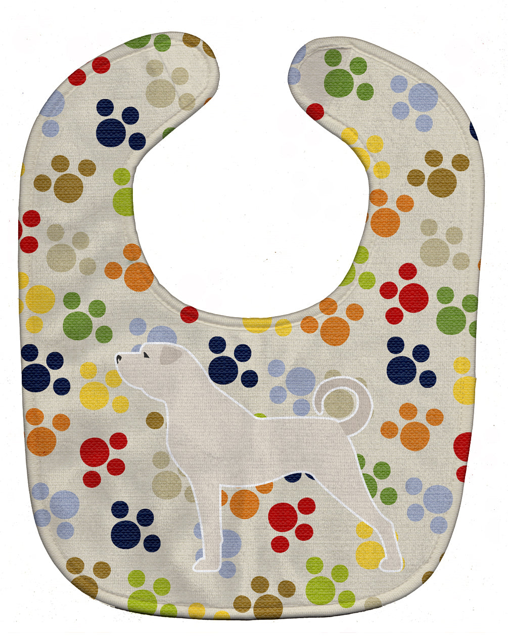 Anatolian Shepherd Pawprints Baby Bib Easy-Clean Baby Bib Baby Feeding Accessory Baby Mealtime Essential, 10 x 13, Multicolor