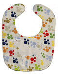 Anatolian Shepherd Pawprints Baby Bib Easy-Clean Baby Bib Baby Feeding Accessory Baby Mealtime Essential, 10 x 13, Multicolor