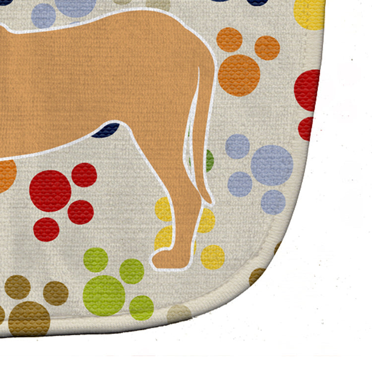Fila Brasileiro Pawprints Baby Bib Easy-Clean Baby Bib Baby Feeding Accessory Baby Mealtime Essential, 10 x 13, Multicolor