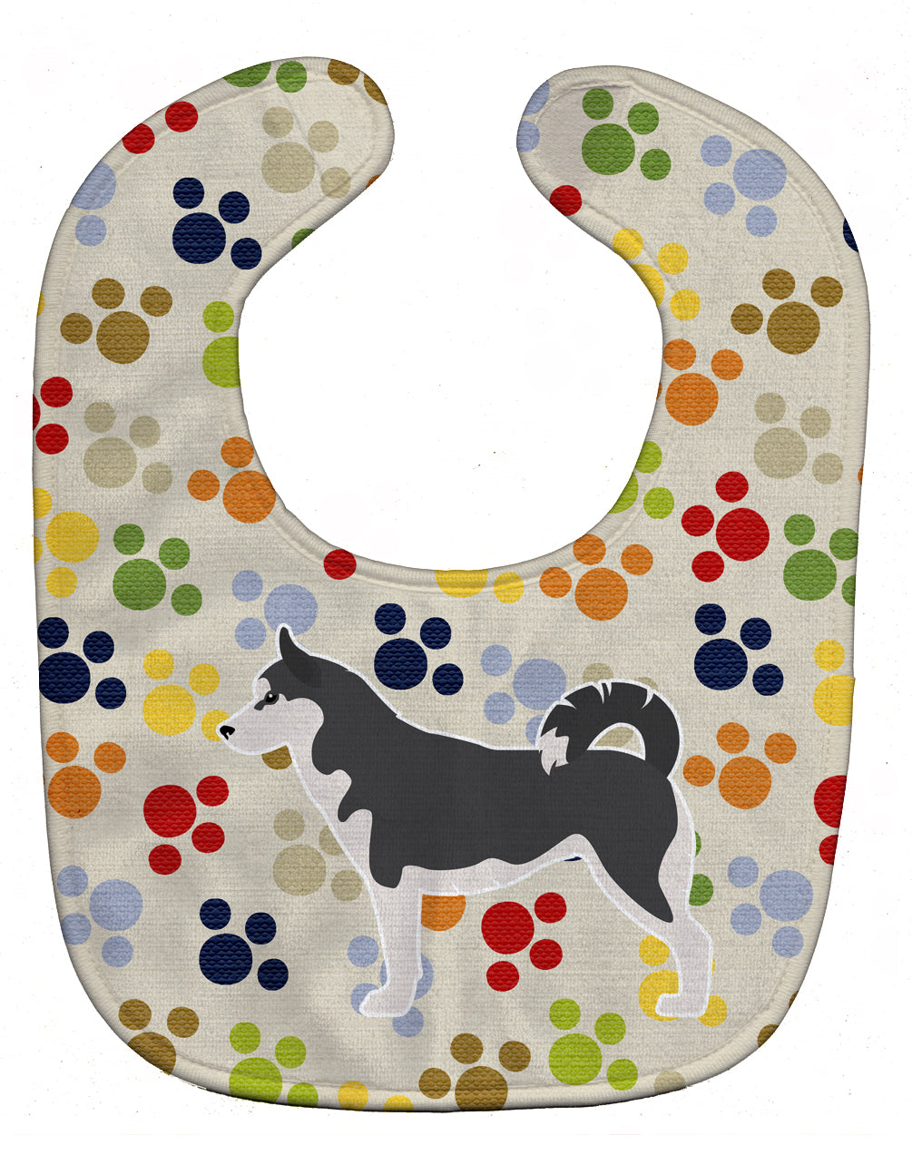 Siberian Husky Pawprints Baby Bib Easy-Clean Baby Bib Baby Feeding Accessory Baby Mealtime Essential, 10 x 13, Multicolor