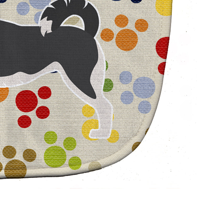 Siberian Husky Pawprints Baby Bib Easy-Clean Baby Bib Baby Feeding Accessory Baby Mealtime Essential, 10 x 13, Multicolor
