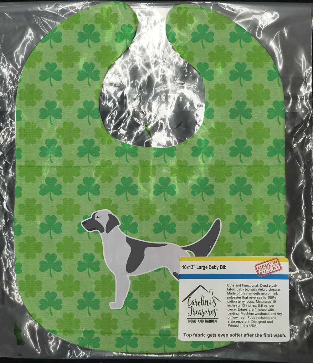 English Setter Shamrocks  Baby Bib Easy-Clean Baby Bib Baby Feeding Accessory Baby Mealtime Essential, 10 x 13, Multicolor