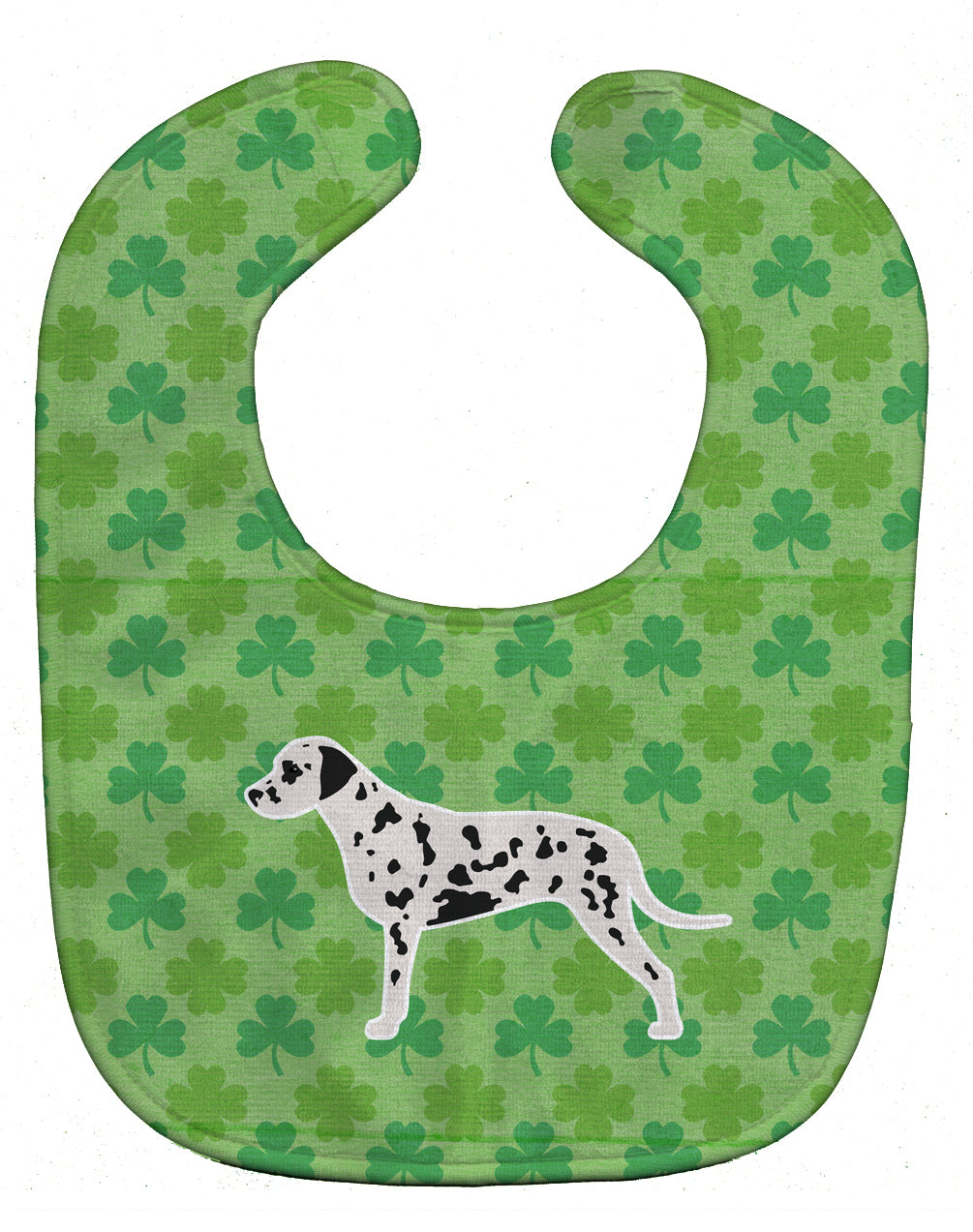Dalmatian Shamrocks  Baby Bib Easy-Clean Baby Bib Baby Feeding Accessory Baby Mealtime Essential, 10 x 13, Multicolor