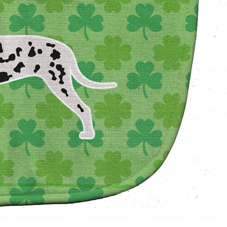 Dalmatian Shamrocks  Baby Bib Easy-Clean Baby Bib Baby Feeding Accessory Baby Mealtime Essential, 10 x 13, Multicolor
