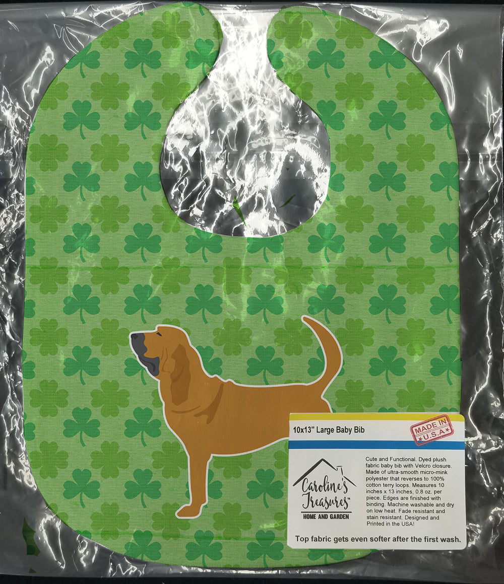 Bloodhound Shamrocks  Baby Bib Easy-Clean Baby Bib Baby Feeding Accessory Baby Mealtime Essential, 10 x 13, Multicolor