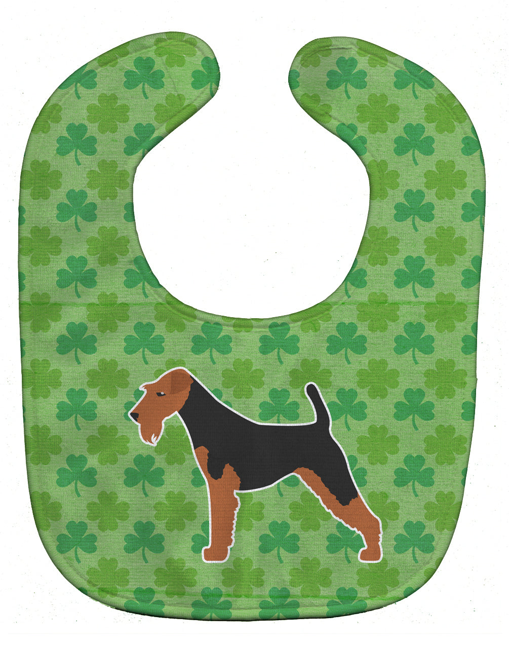 Welsh Terrier Shamrocks  Baby Bib Easy-Clean Baby Bib Baby Feeding Accessory Baby Mealtime Essential, 10 x 13, Multicolor