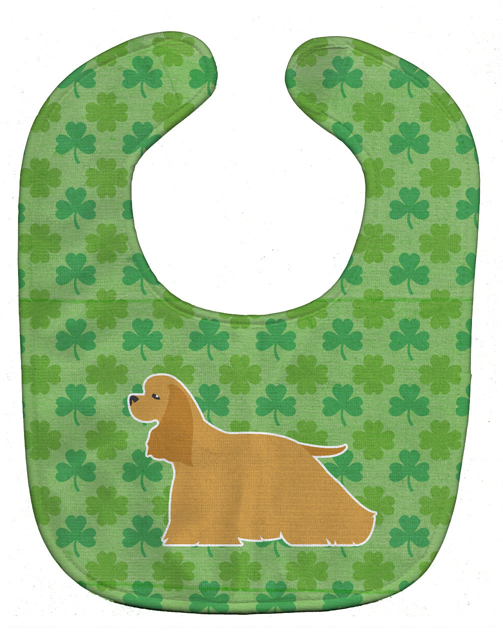 Cocker Spaniel Shamrocks  Baby Bib Easy-Clean Baby Bib Baby Feeding Accessory Baby Mealtime Essential, 10 x 13, Multicolor
