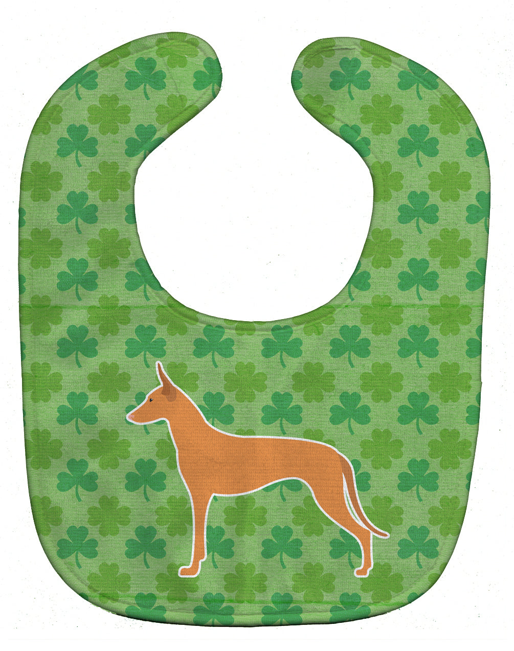 Pharaoh Hound Shamrocks  Baby Bib Easy-Clean Baby Bib Baby Feeding Accessory Baby Mealtime Essential, 10 x 13, Multicolor