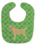Border Terrier Shamrocks  Baby Bib Easy-Clean Baby Bib Baby Feeding Accessory Baby Mealtime Essential, 10 x 13, Multicolor