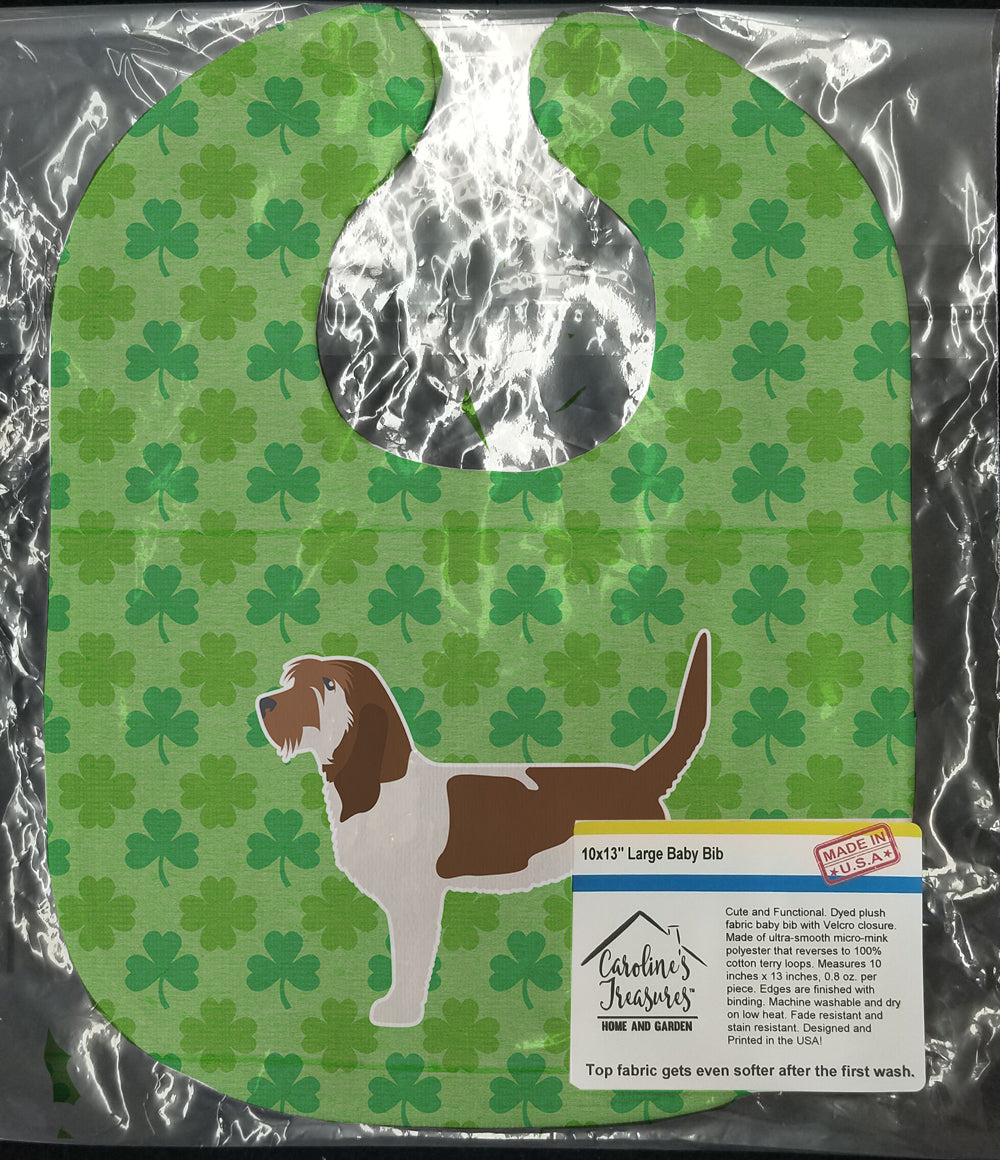 Grand Basset Griffon Vendeen Shamrocks  Baby Bib Easy-Clean Baby Bib Baby Feeding Accessory Baby Mealtime Essential, 10 x 13, Multicolor