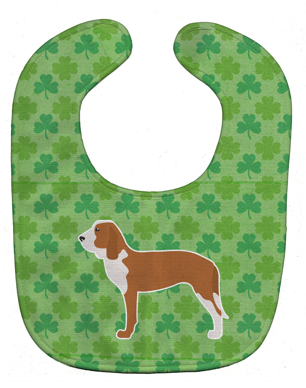 Spanish Hound Shamrocks  Baby Bib Easy-Clean Baby Bib Baby Feeding Accessory Baby Mealtime Essential, 10 x 13, Multicolor