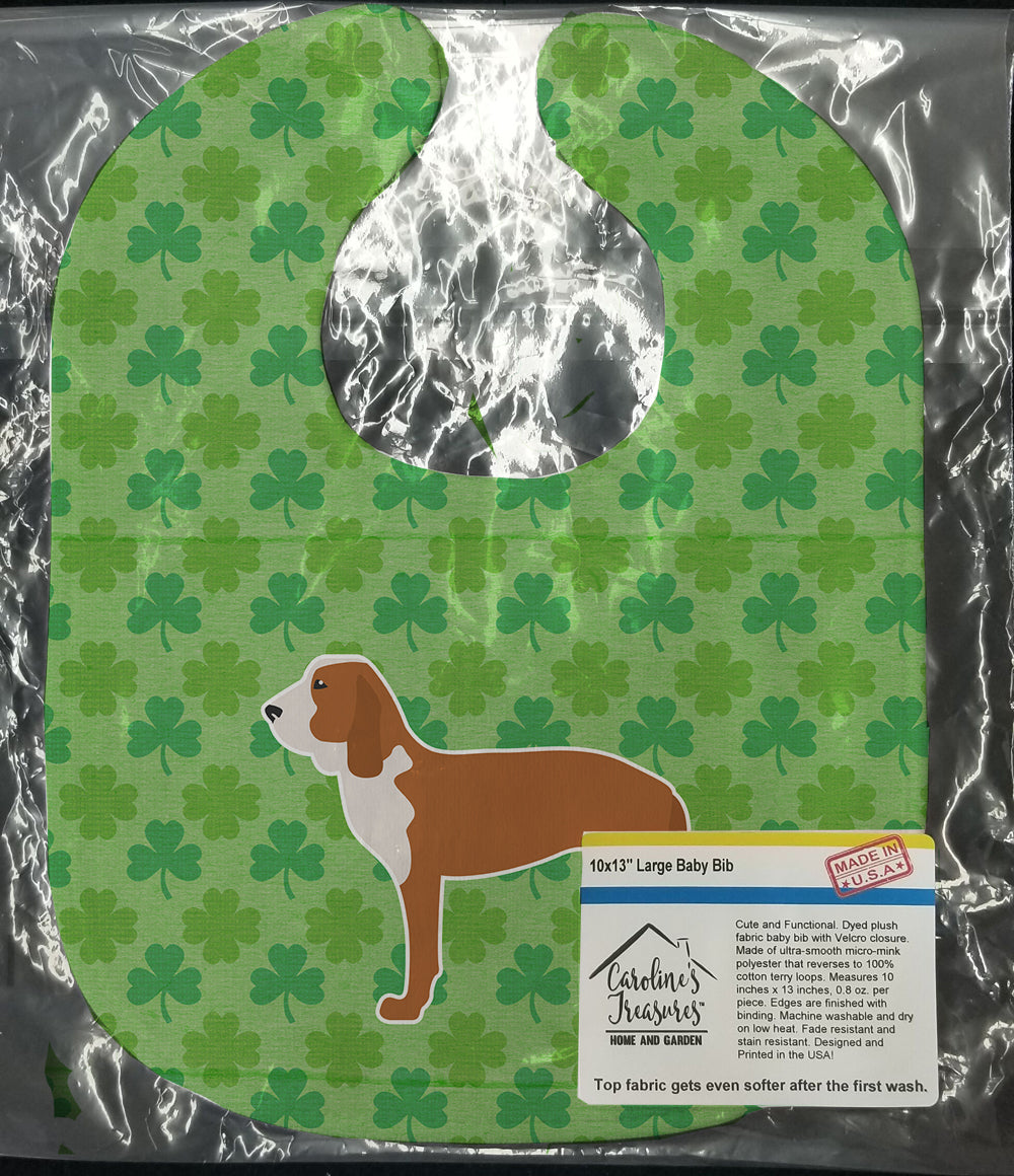 Spanish Hound Shamrocks  Baby Bib Easy-Clean Baby Bib Baby Feeding Accessory Baby Mealtime Essential, 10 x 13, Multicolor