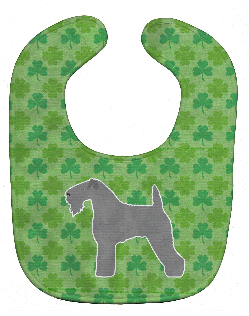 Kerry Blue Terrier Shamrocks  Baby Bib Easy-Clean Baby Bib Baby Feeding Accessory Baby Mealtime Essential, 10 x 13, Multicolor