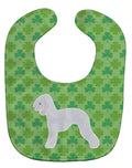 Bedlington Terrier Shamrocks  Baby Bib Easy-Clean Baby Bib Baby Feeding Accessory Baby Mealtime Essential, 10 x 13, Multicolor