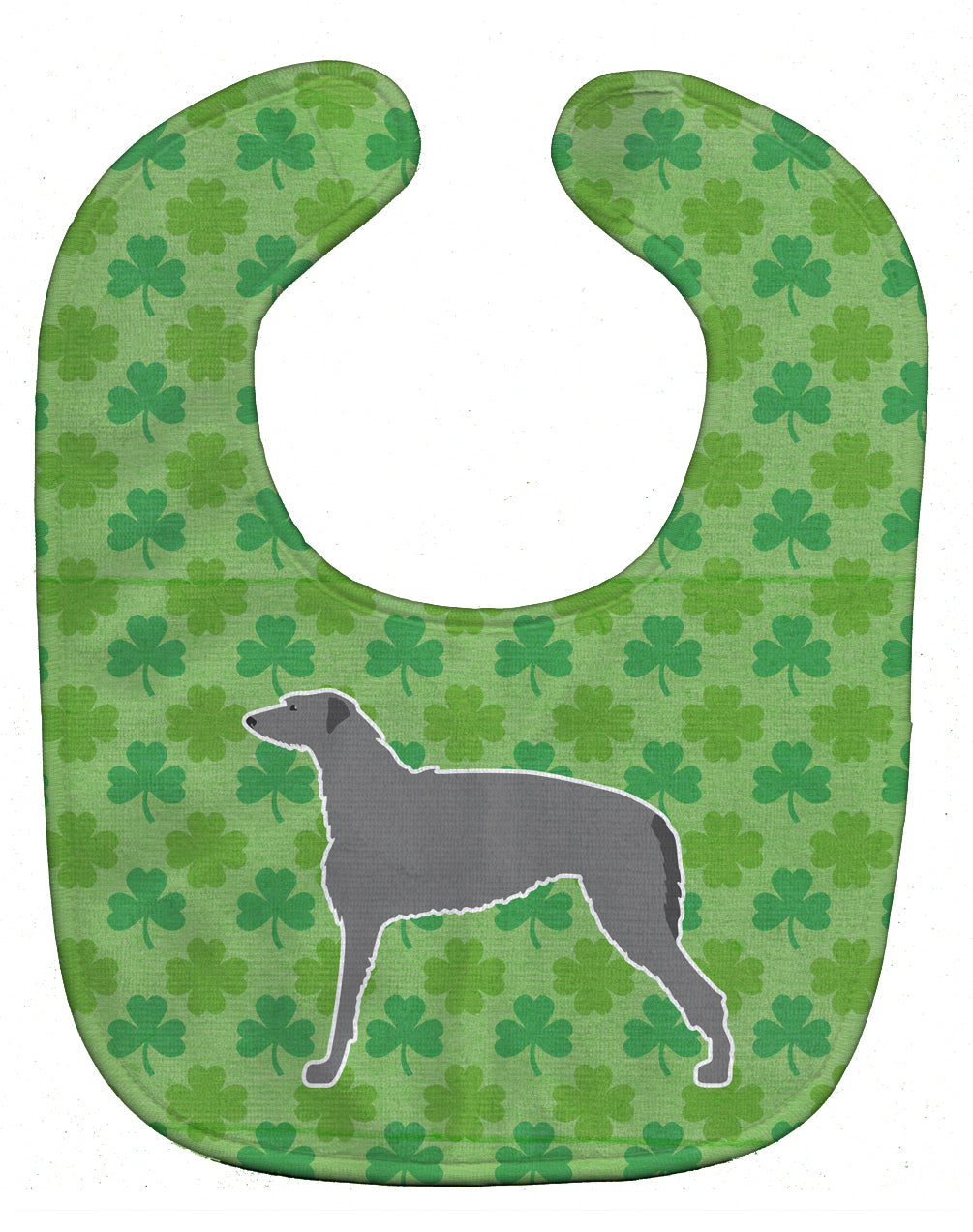 Scottish Deerhound Shamrocks  Baby Bib Easy-Clean Baby Bib Baby Feeding Accessory Baby Mealtime Essential, 10 x 13, Multicolor