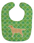Yellow Labrador Retriever Shamrocks  Baby Bib Easy-Clean Baby Bib Baby Feeding Accessory Baby Mealtime Essential, 10 x 13, Multicolor