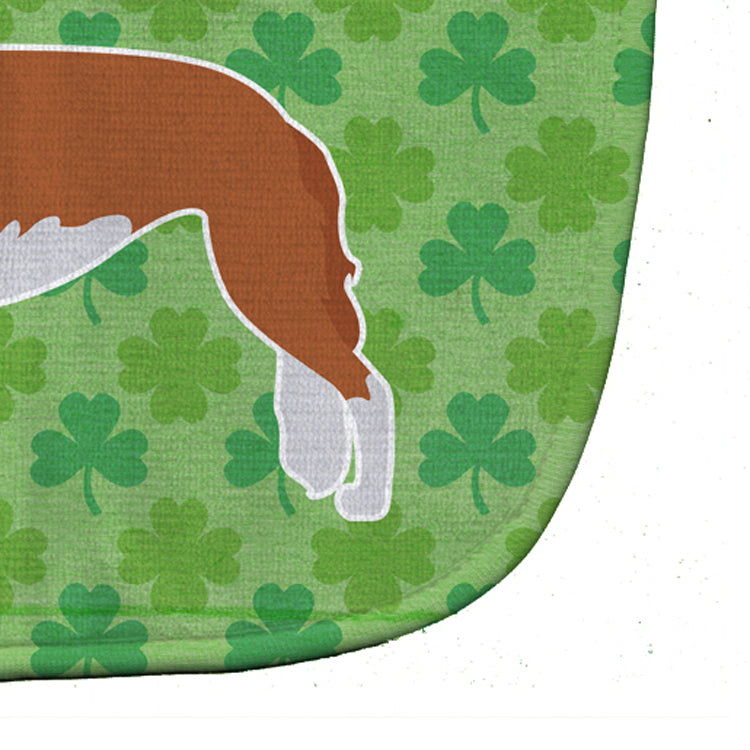 Borzoi Russian Greyhound Shamrocks  Baby Bib Easy-Clean Baby Bib Baby Feeding Accessory Baby Mealtime Essential, 10 x 13, Multicolor
