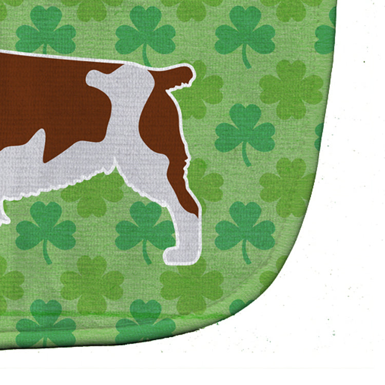 Welsh Springer Spaniel Shamrocks  Baby Bib Easy-Clean Baby Bib Baby Feeding Accessory Baby Mealtime Essential, 10 x 13, Multicolor