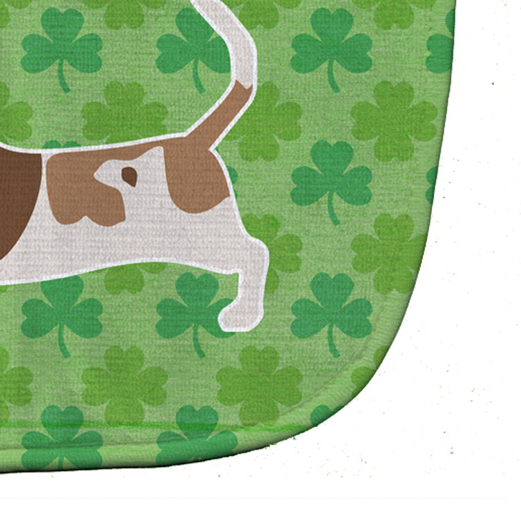 Basset Hound Shamrocks  Baby Bib Easy-Clean Baby Bib Baby Feeding Accessory Baby Mealtime Essential, 10 x 13, Multicolor