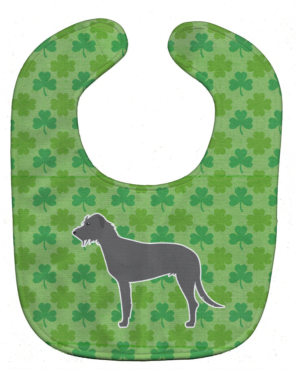 Irish Wolfhound Shamrocks  Baby Bib Easy-Clean Baby Bib Baby Feeding Accessory Baby Mealtime Essential, 10 x 13, Multicolor