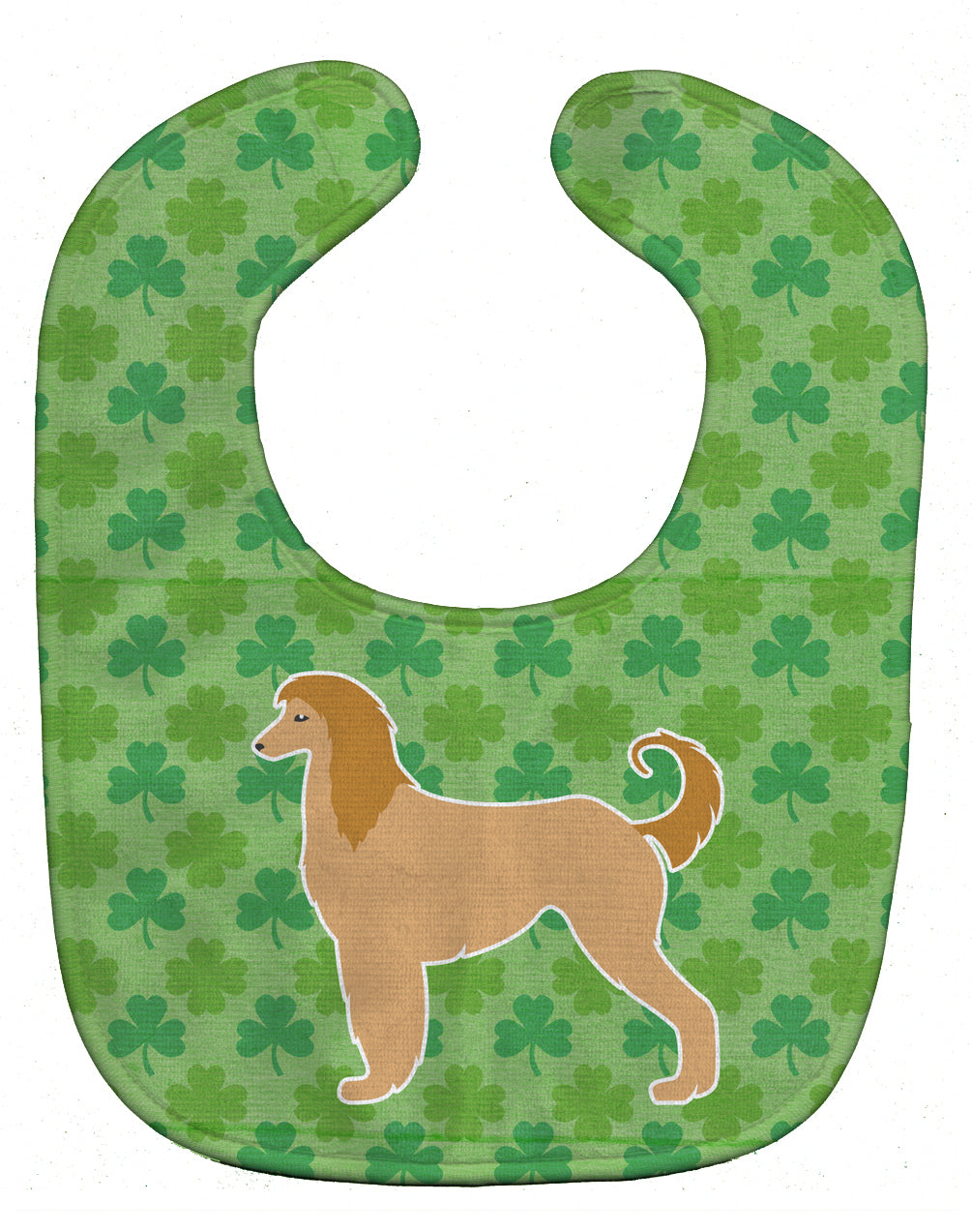 Afghan Hound Shamrocks  Baby Bib Easy-Clean Baby Bib Baby Feeding Accessory Baby Mealtime Essential, 10 x 13, Multicolor