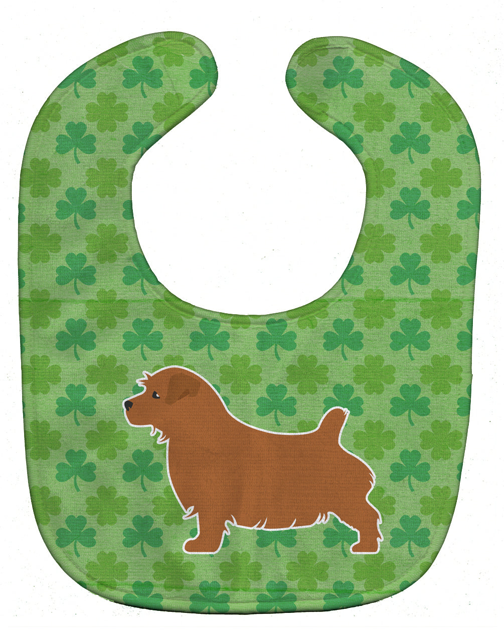 Norfolk Terrier Shamrocks  Baby Bib Easy-Clean Baby Bib Baby Feeding Accessory Baby Mealtime Essential, 10 x 13, Multicolor