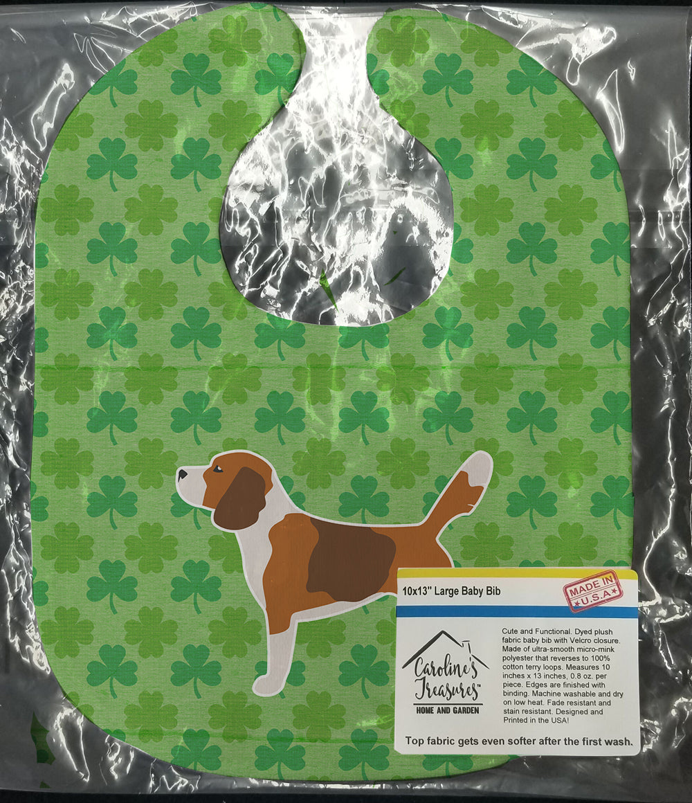Beagle Shamrocks  Baby Bib Easy-Clean Baby Bib Baby Feeding Accessory Baby Mealtime Essential, 10 x 13, Multicolor