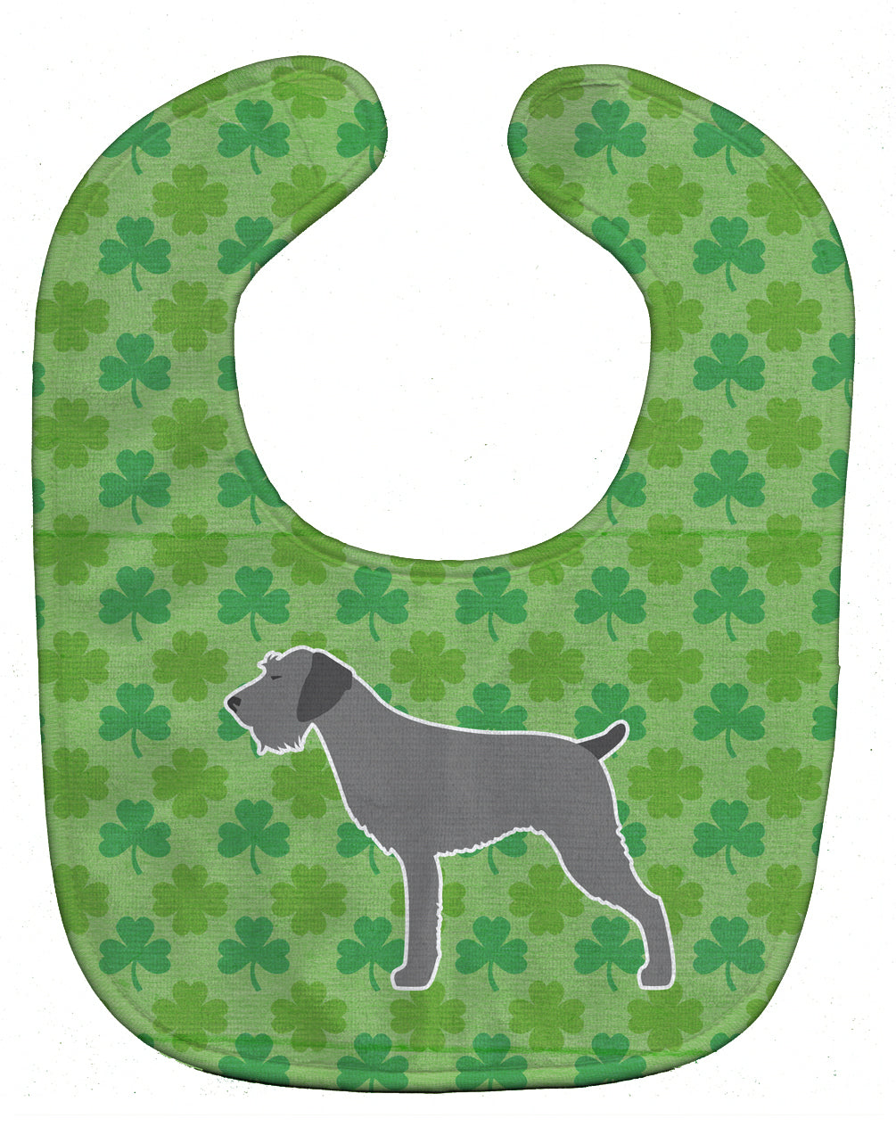 German Wirehaired Pointer Shamrocks  Baby Bib Easy-Clean Baby Bib Baby Feeding Accessory Baby Mealtime Essential, 10 x 13, Multicolor