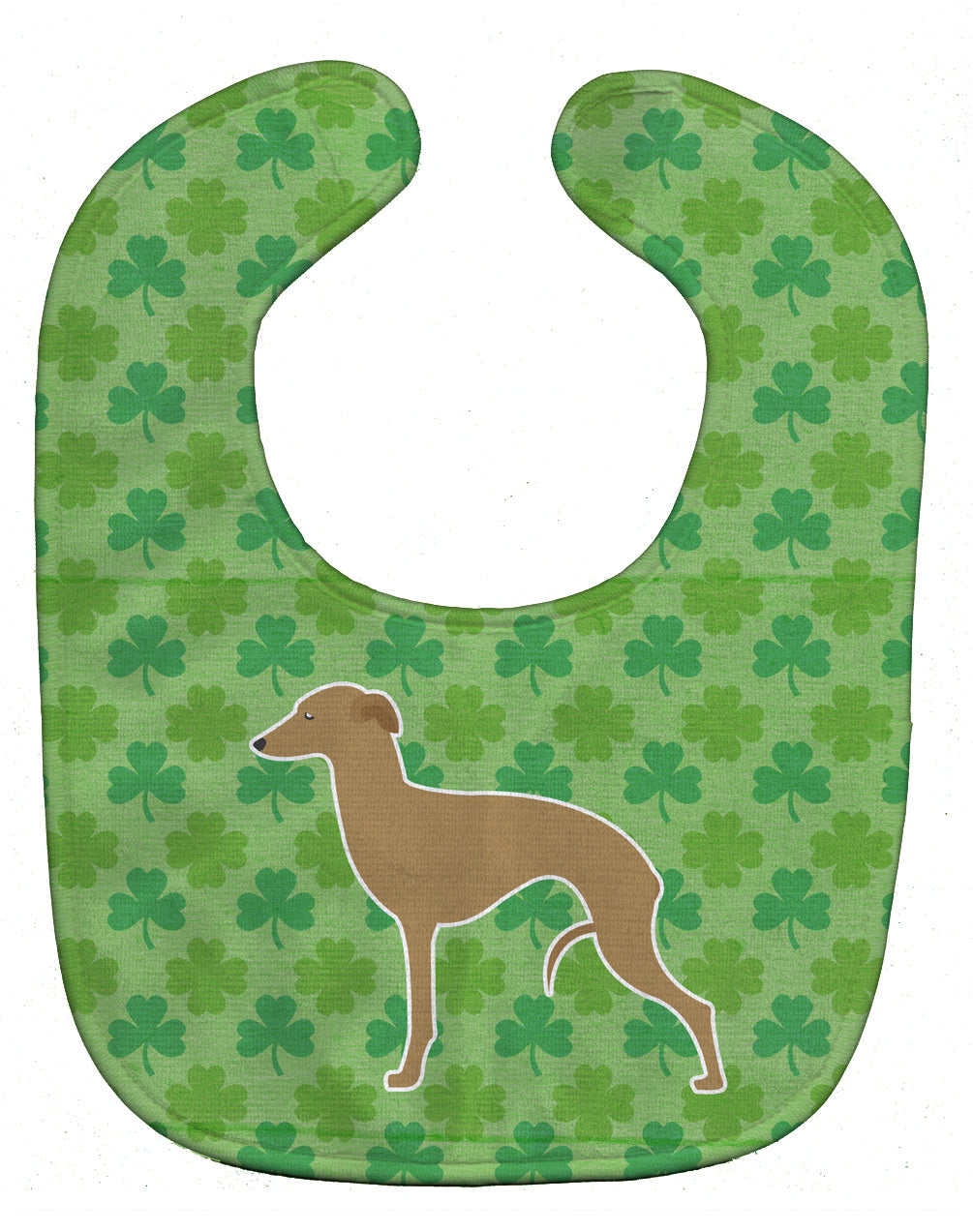 Italian Greyhound Shamrocks  Baby Bib Easy-Clean Baby Bib Baby Feeding Accessory Baby Mealtime Essential, 10 x 13, Multicolor