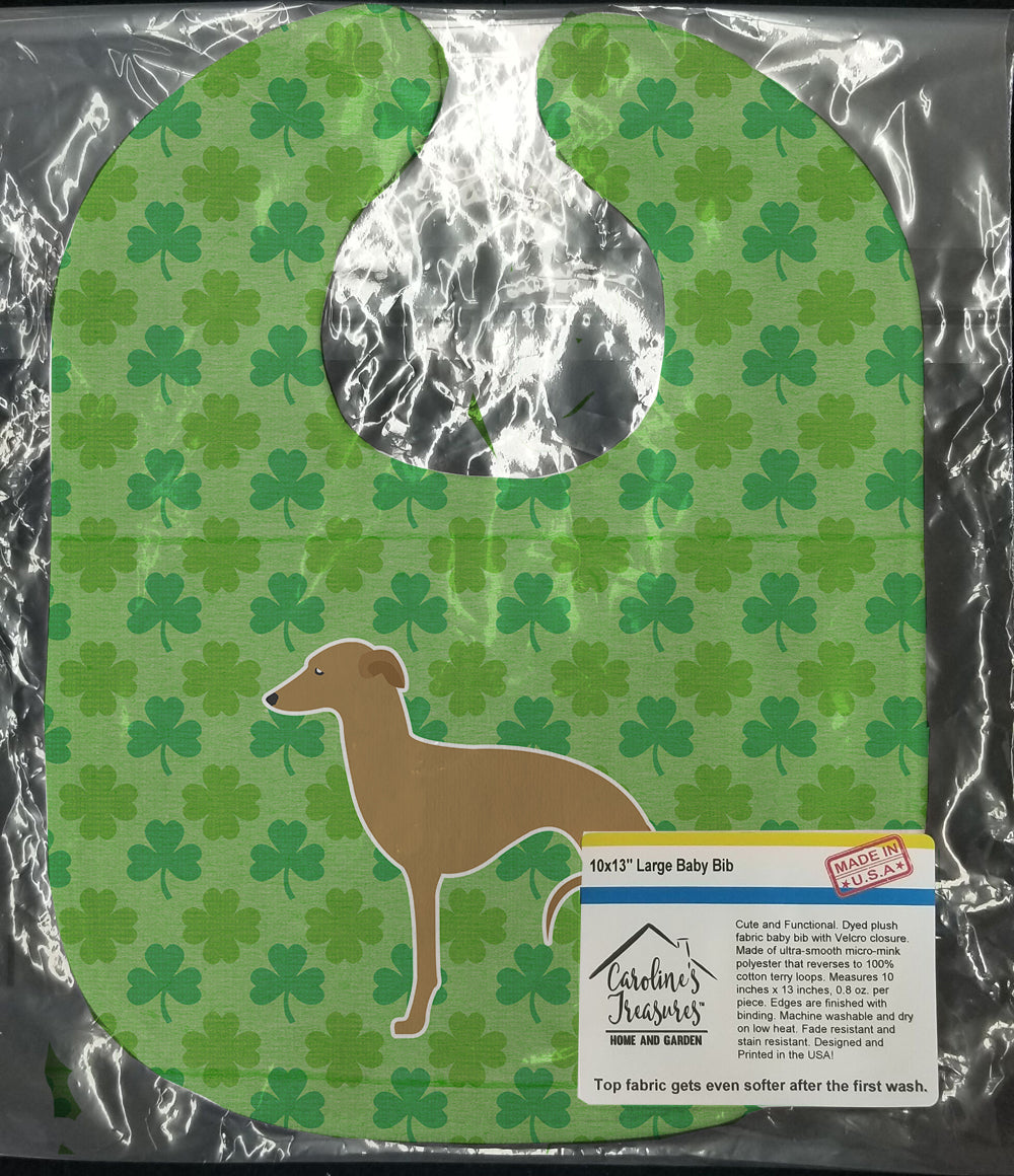 Italian Greyhound Shamrocks  Baby Bib Easy-Clean Baby Bib Baby Feeding Accessory Baby Mealtime Essential, 10 x 13, Multicolor