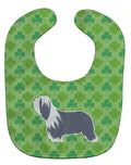 Bearded Collie Shamrocks  Baby Bib Easy-Clean Baby Bib Baby Feeding Accessory Baby Mealtime Essential, 10 x 13, Multicolor